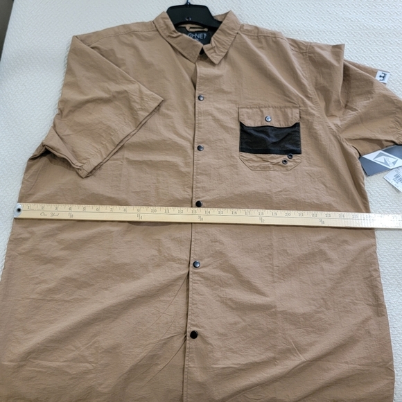 G-Net Short Sleeve Snap Button Shirt Black Mesh Pocket Mens Size XXL Performance - Picture 11 of 16